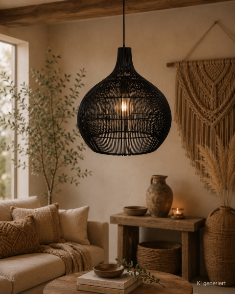 Lampe Rattan Black Pendulum