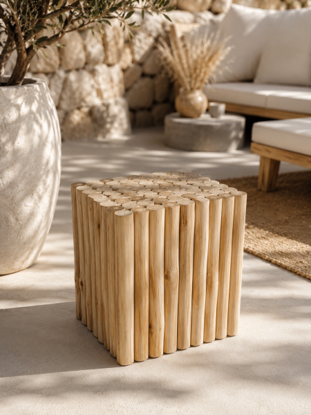 Jungle Teak Hocker