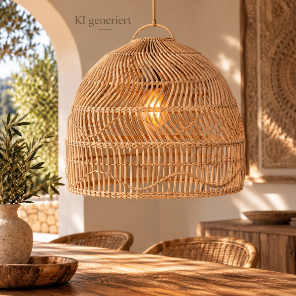 UFO Rattan Hängelampe